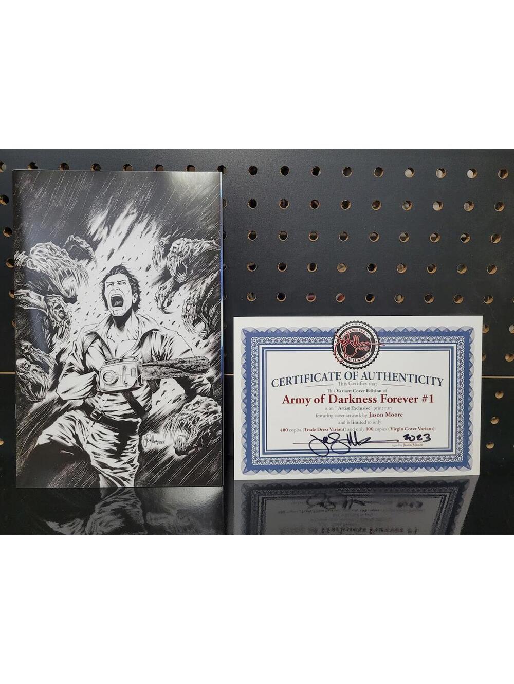 Signed Army of Darkness Forever #1 Jason Moore Virgin NM COA